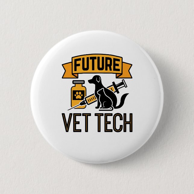 Badge Rond 5 Cm Future Vet Tech (Devant)