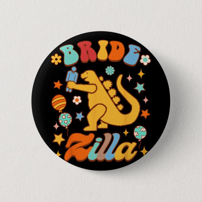 Badge Rond 5 Cm Futurelle Robe de Mariée Enterrement de Vie de Jeu (Devant)