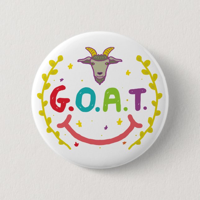 BADGE ROND 5 CM G.O.A.T. (Devant)