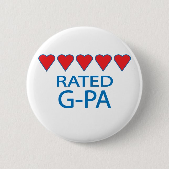 Badge Rond 5 Cm G-Pa à cinq coeurs (Devant)