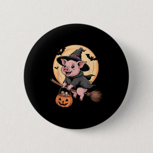 Badge Rond 5 Cm G Sorcière Casquette Citrouille Halloween Costume