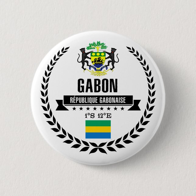 Badge Rond 5 Cm Gabon (Devant)