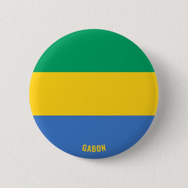 Badge Rond 5 Cm Gabon Drapeau charmant patriotique (Devant)