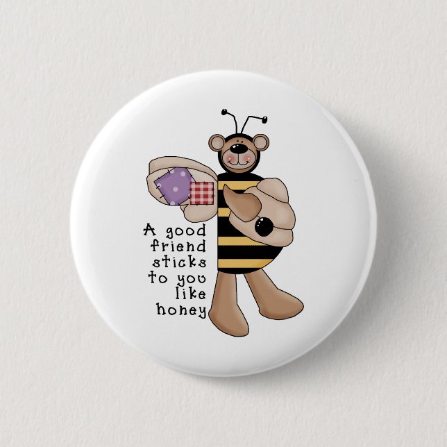 Badge Rond 5 Cm Gaffez le bon ami d'abeille (Devant)