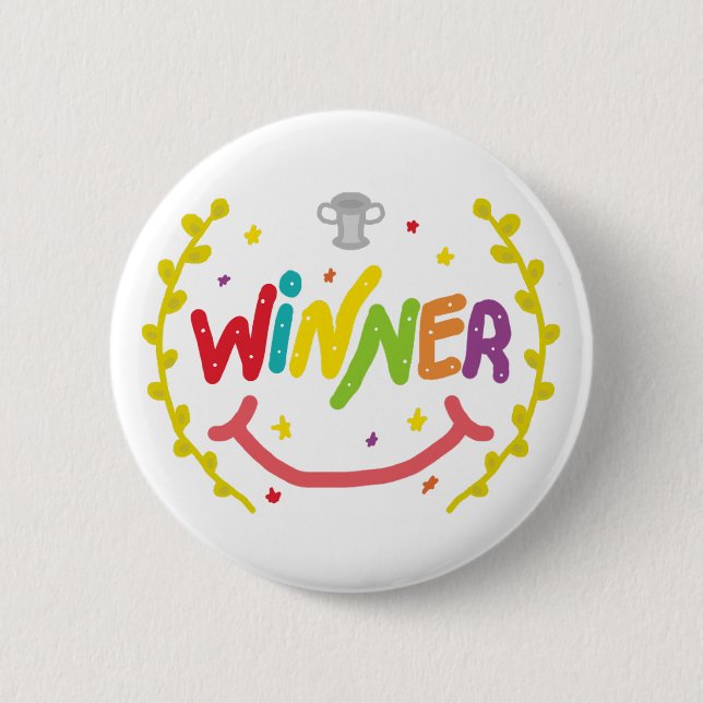 Badge Rond 5 Cm Gagnant (Devant)