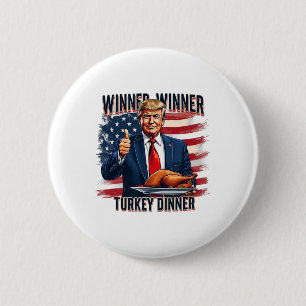 Badge Rond 5 Cm Gagnant Dîner Turquie Dîner Drôle Trump Thanksgivi