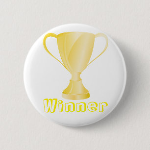 Badge Rond 5 Cm Gagnant d'or