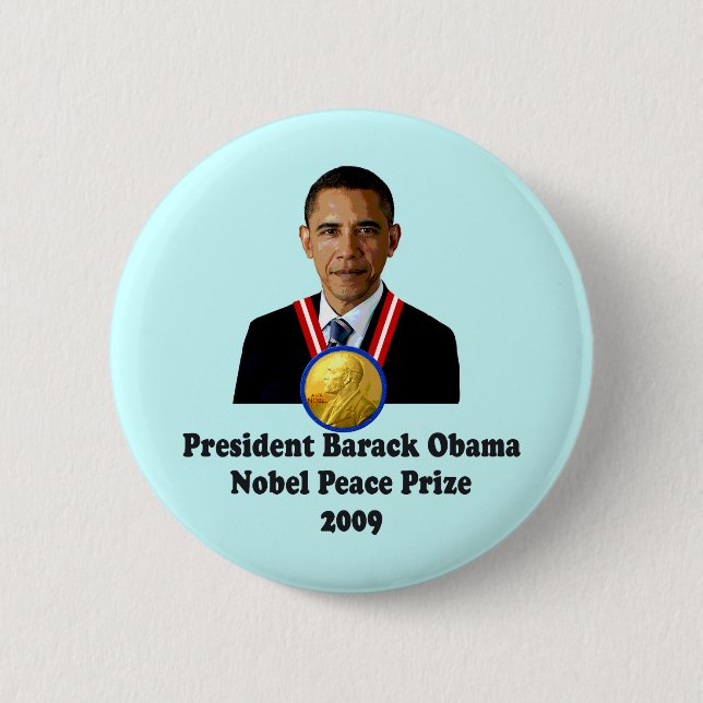 Badge Rond 5 Cm Gagnant du prix 2009 du Président Obama Nobel (Devant)