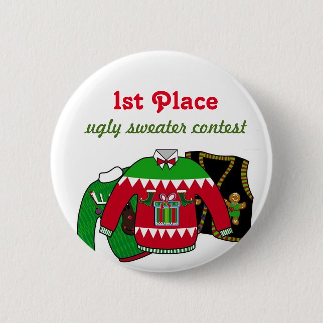 Badge Rond 5 Cm Gagnant laid de concours de chandail (Devant)