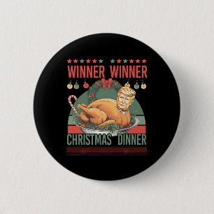 Badge Rond 5 Cm Gagnante du dîner de Noël Drôle de Trump Turquie