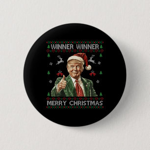 Badge Rond 5 Cm Gagnante Joyeux Noël Trump Père Noël Ugly Swe