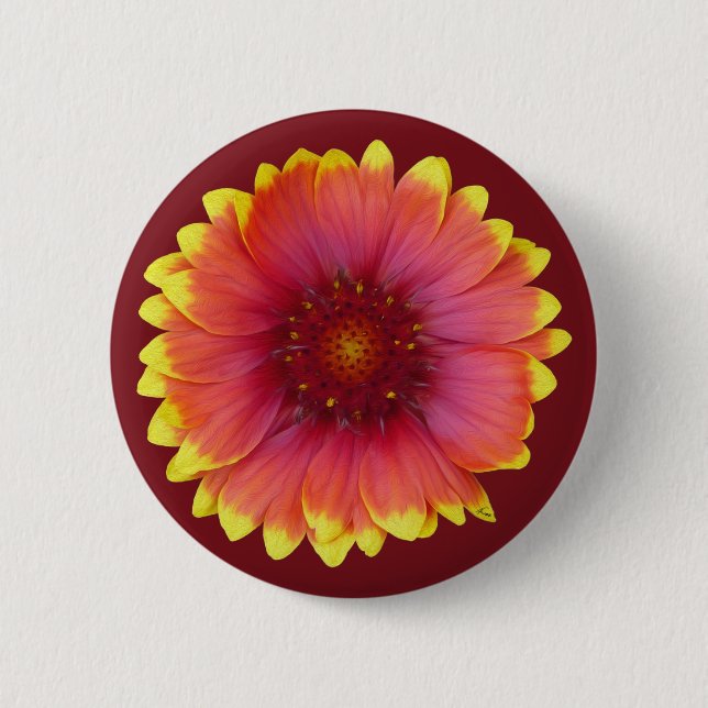 Badge Rond 5 Cm Gaillardia 1 (Devant)