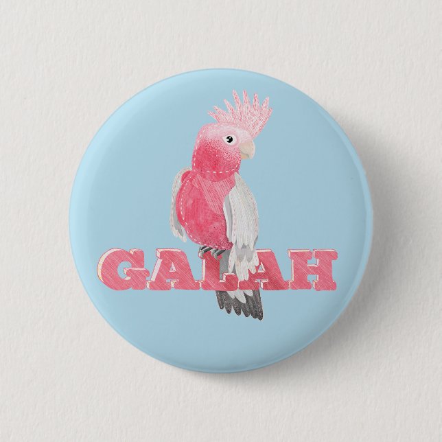 Badge Rond 5 Cm Galah Australain Bird (Devant)