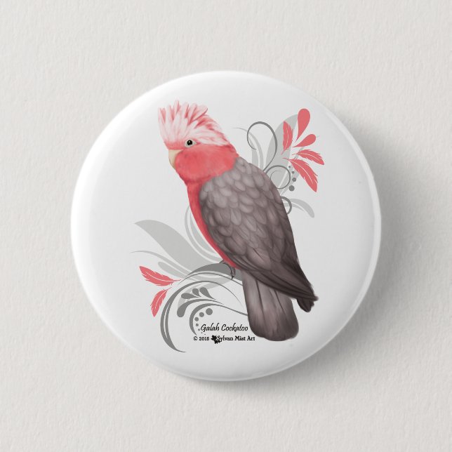 Badge Rond 5 Cm Galah Cockatoo (Devant)