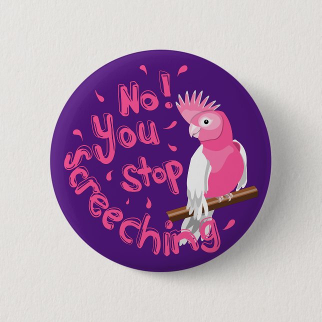 Badge Rond 5 Cm Galah rose bruyante (Devant)
