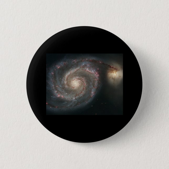 Badge Rond 5 Cm Galaxie de tourbillon (M51) (Devant)