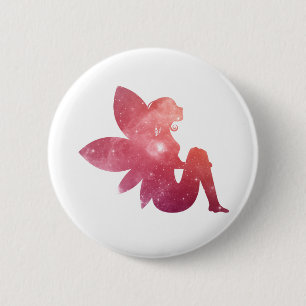 Badge Rond 5 Cm Galaxie poilue rose