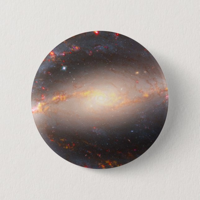 Badge Rond 5 Cm Galaxie Spirale Ngc 1300. (Devant)