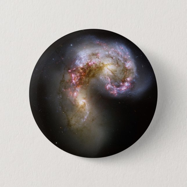Badge Rond 5 Cm Galaxies d'antennes (Devant)