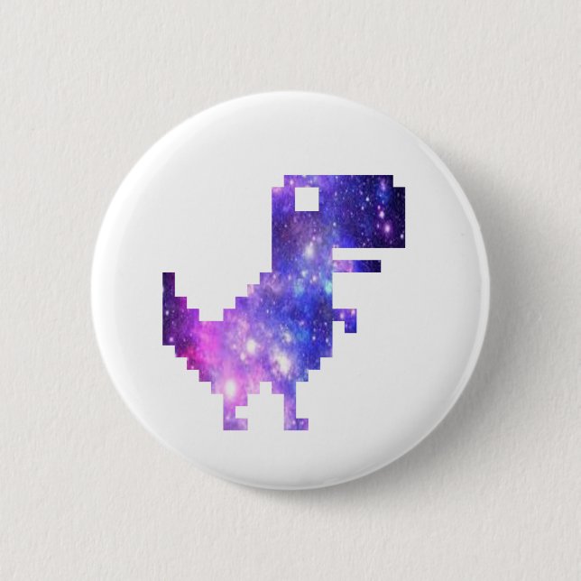 Badge Rond 5 Cm Galaxy Chrome T-Rex T-Shirt (Devant)