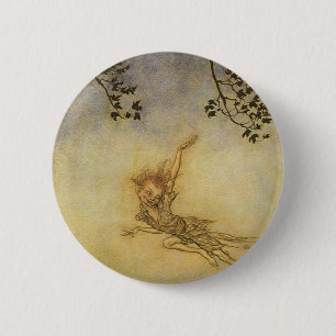 Badge Rond 5 Cm Galet, un lutin par Arthur Rackham