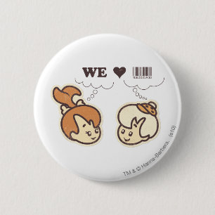 Badge Rond 5 Cm Galets et Bam Bam We Love