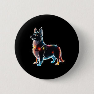 Badge Rond 5 Cm Gallois Corgi Chien Arbre de Noël Chandail Noël Ch