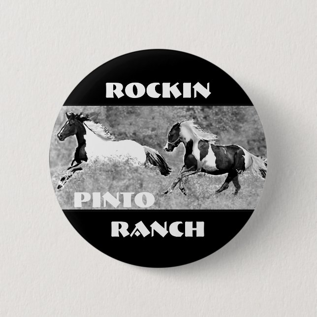 Badge Rond 5 Cm Galoper de pintos, personnalisable (Devant)