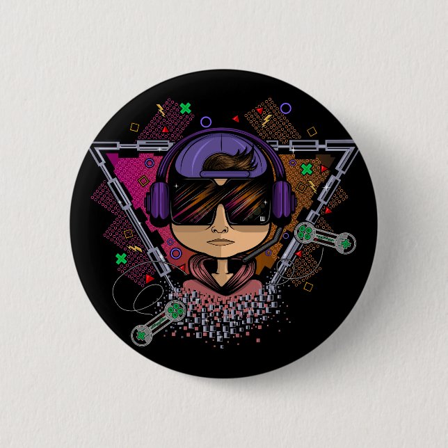 Badge Rond 5 Cm Gamer Boy (Devant)