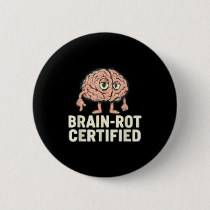 Badge Rond 5 Cm Gamer drôle certifié Brain-rot Mème hilarant Gif