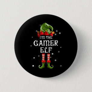 Badge Rond 5 Cm Gamer Elf Amusant Noël Famille Matching