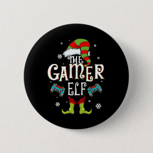 Badge Rond 5 Cm Gamer Elf Famille Correspondance Groupe de Noël Fu