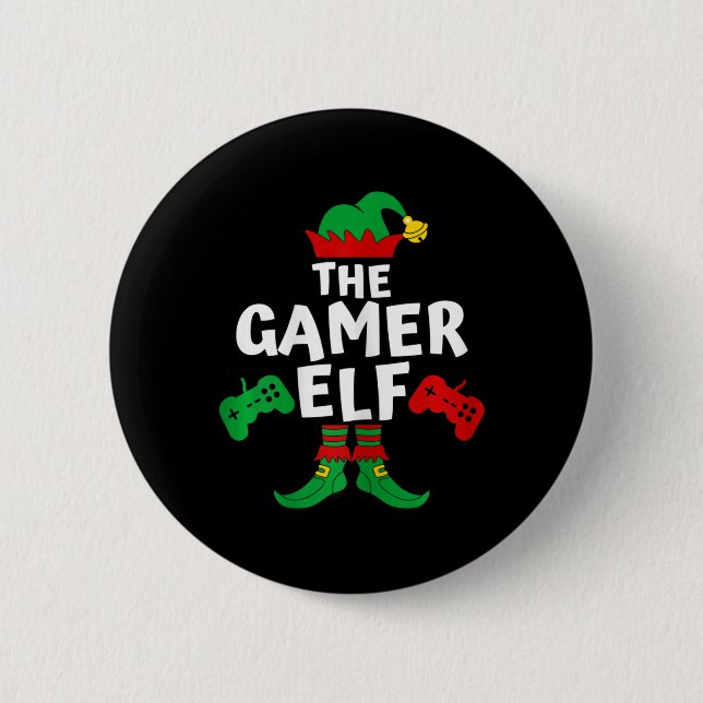 Badge Rond 5 Cm Gamer Elf Famille Correspondances Chemises Cadeaux (Devant)