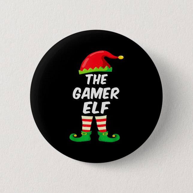 Badge Rond 5 Cm Gamer Elf Family Matching Funny Christmas Costume  (Devant)