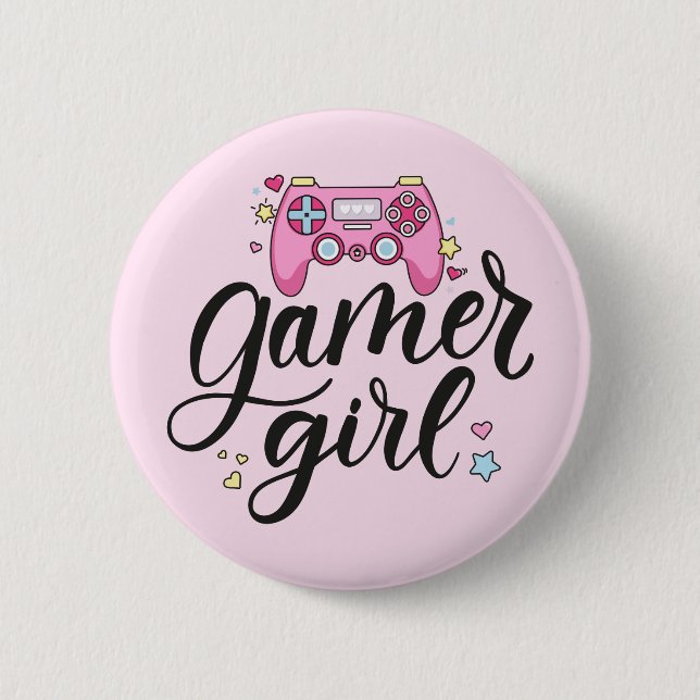 Badge Rond 5 Cm Gamer fille (Devant)