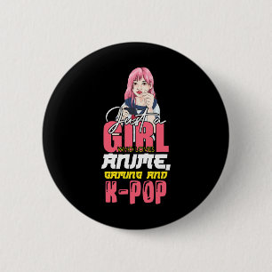 Badge Rond 5 Cm Gamer Girl Juste Une Fille Qui Aime Le Jeu Anime E