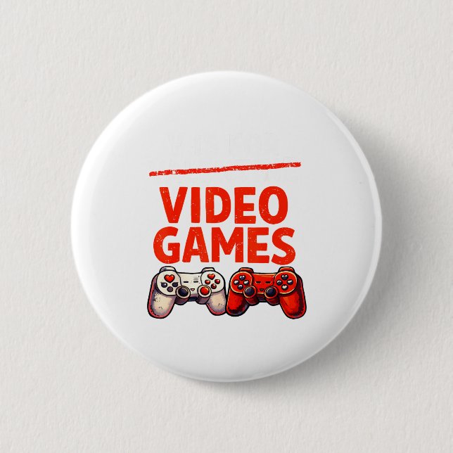 Badge Rond 5 Cm Gamer Valentine V Is For Video Games Valentines Da (Devant)