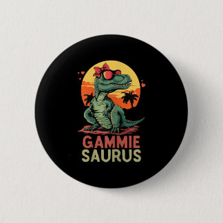 Badge Rond 5 Cm Gammiesaurus Dino Dinosaur Gammie-saurus T-rex Fun
