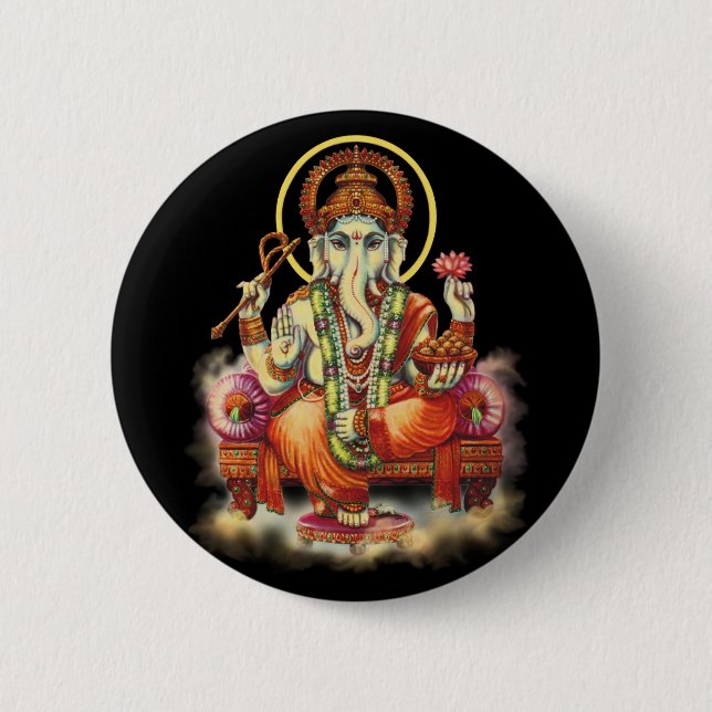 Badge Rond 5 Cm Ganesh (Devant)