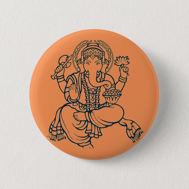 Badge Rond 5 Cm Ganesh (Devant)