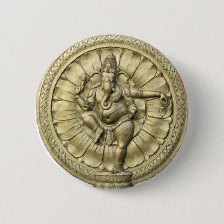 Badge Rond 5 Cm Ganesh (d'or)