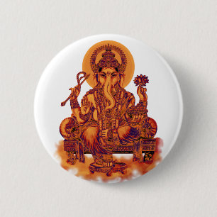 Badge Rond 5 Cm Ganesh - solvant des obstacles