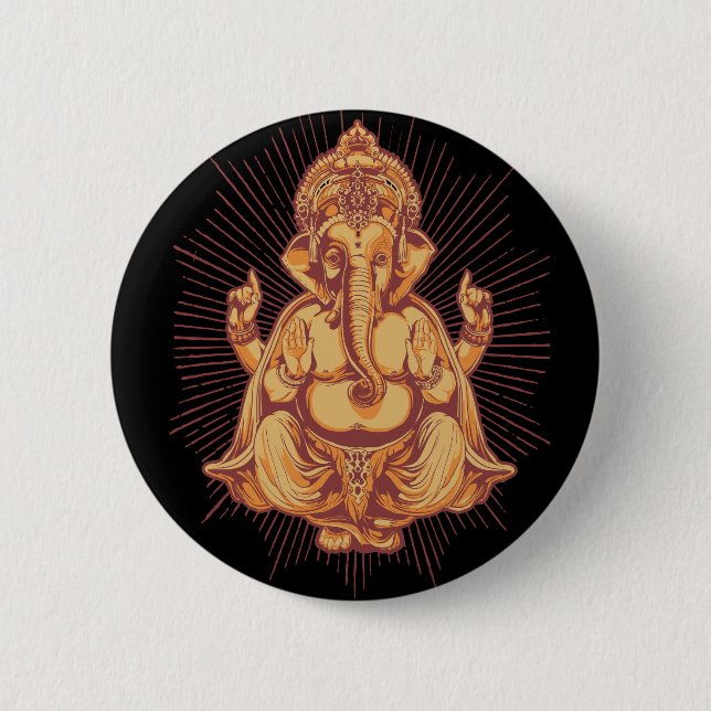 Badge Rond 5 Cm Ganesha (Devant)