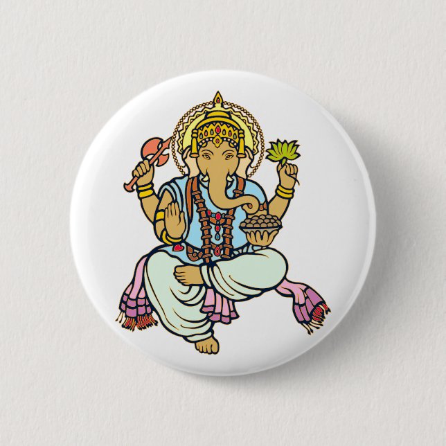 Badge Rond 5 Cm Ganesha (Devant)