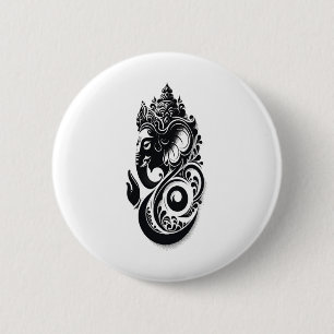 Badge Rond 5 Cm Ganesha, Ganesha hindou spirituel Dieu indien de y