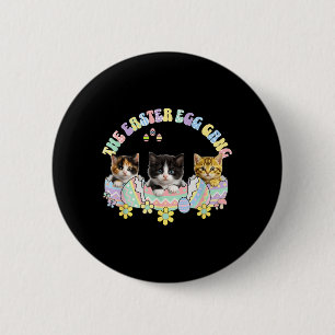 Badge Rond 5 Cm Gang de chatons drôles de Pâques Chat Tuxedo Calic