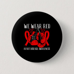 Badge Rond 5 Cm Gants de boxe à ruban Nous portons une maladie car