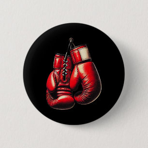 Badge Rond 5 Cm Gants de boxe Boxe rouge Boxer Sport Boxer Kickbox