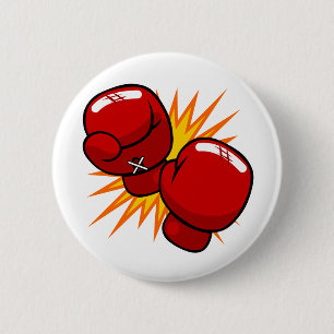 Badge Rond 5 Cm Gants de boxe de bande dessinée