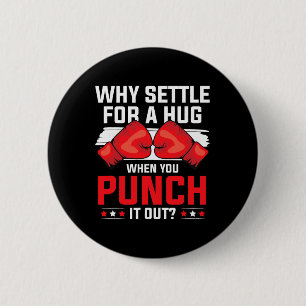 Badge Rond 5 Cm Gants de boxe G de kickboxing avec poings de boxe